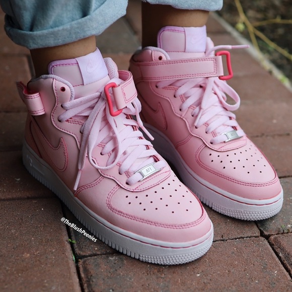 Nike Air Force 1 Mid Custom Pink Dip Dyed Sneakers - Picture 9 of 10